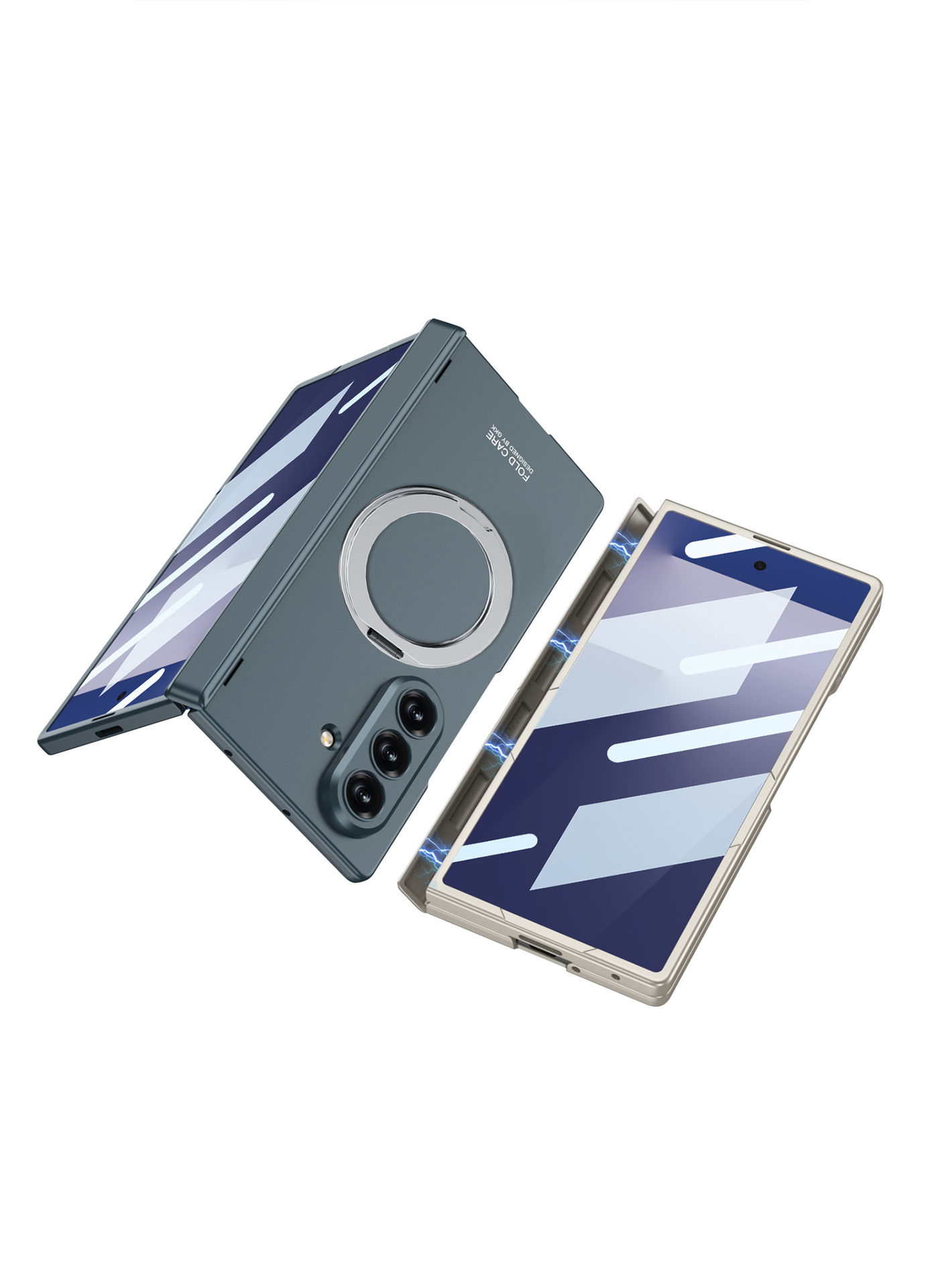 Compatible with Samsung ZFold8/7 phone case, wireless charging, magnetic swivel hinge, rotating stand, foldable screen full-coverage protective case