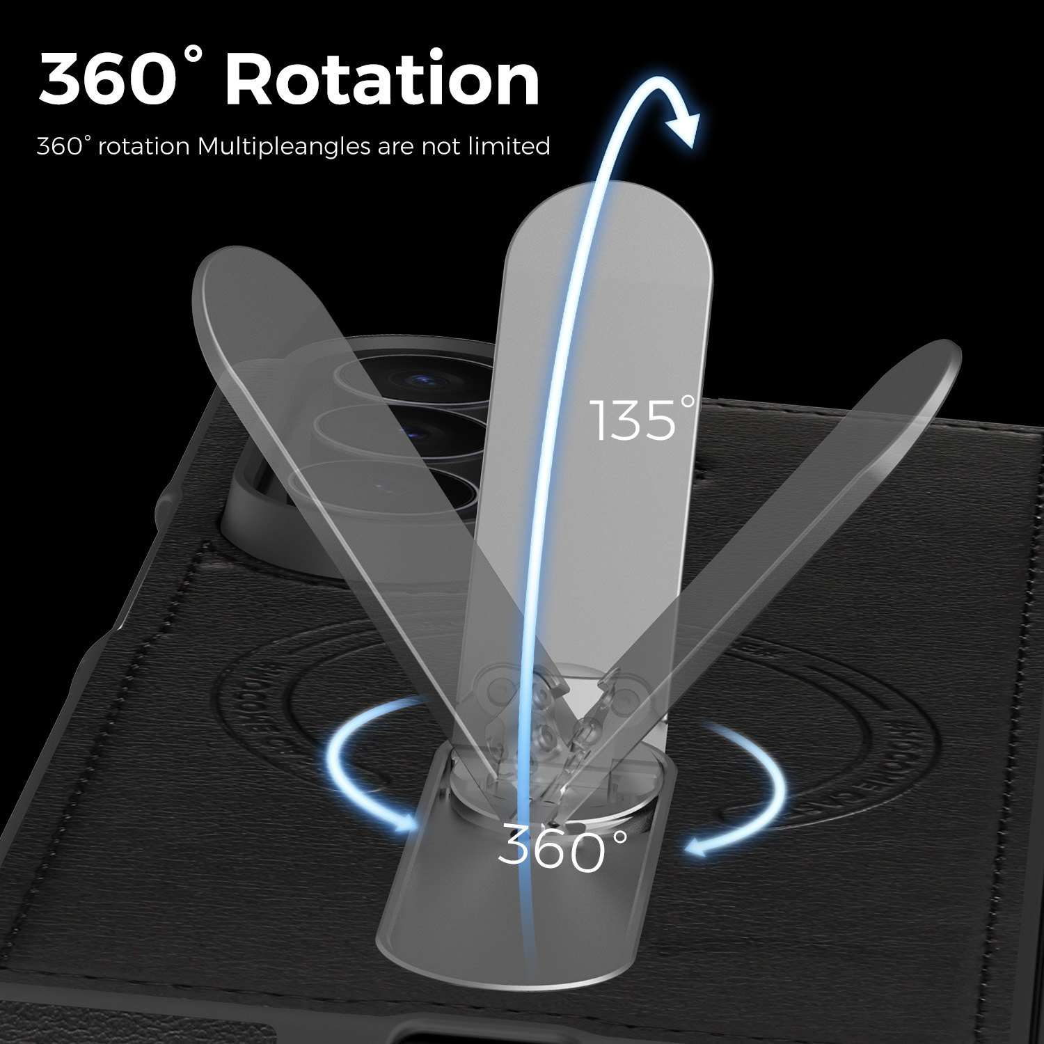 Compatible with Samsung Z Fold8 Ultra phone case 7/6 magnetic rotating stand 5/4 vegan leather folding screen protective case