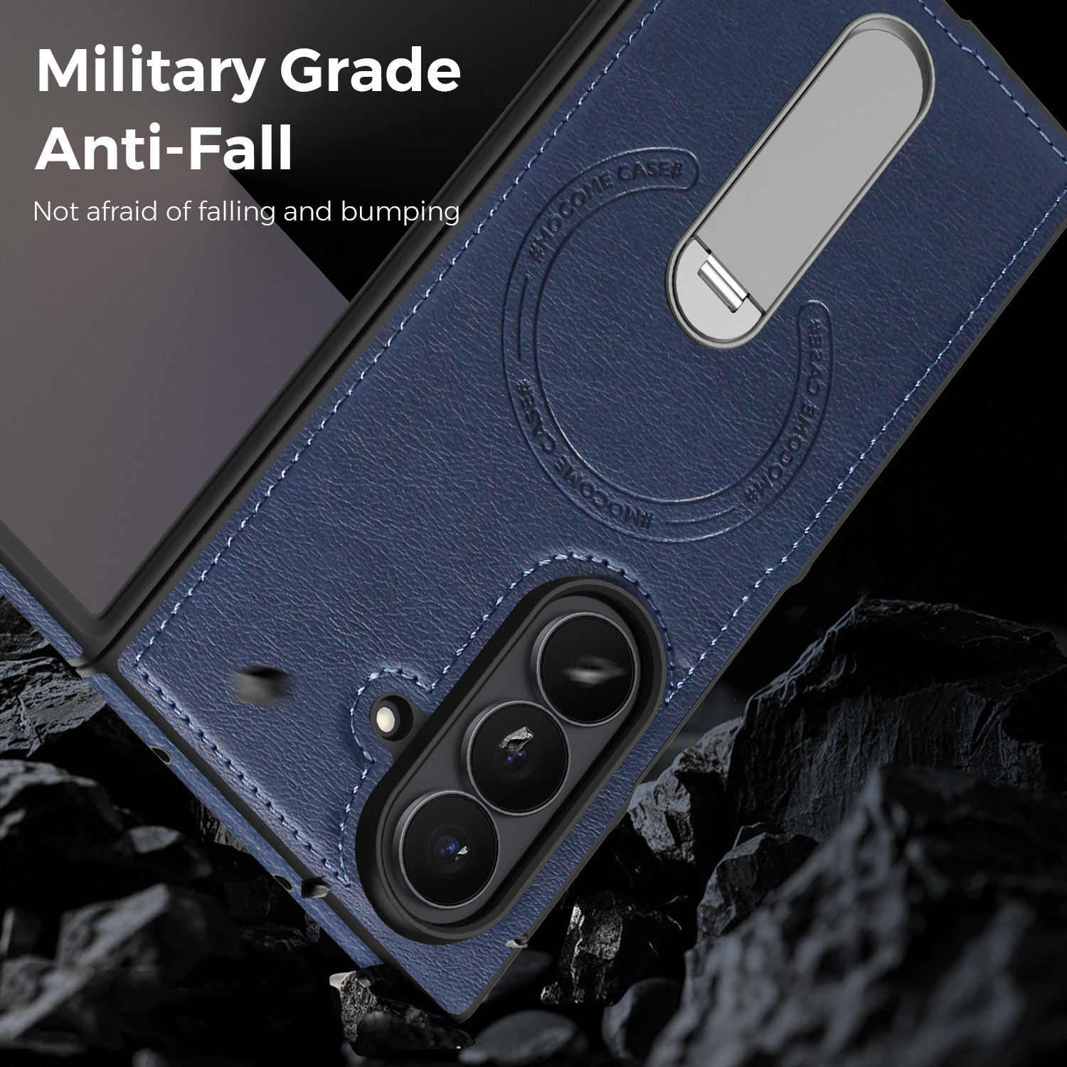 Compatible with Samsung Z Fold8 Ultra phone case 7/6 magnetic rotating stand 5/4 vegan leather folding screen protective case