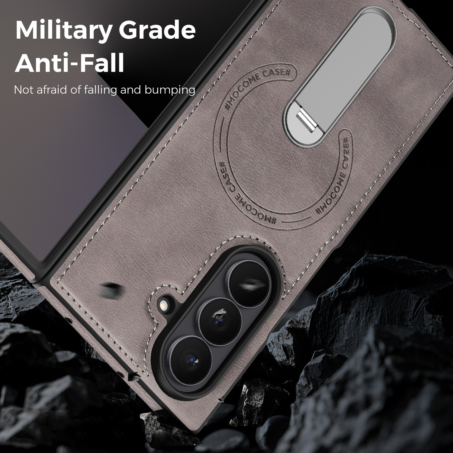 Compatible with Samsung Z Fold8 Ultra phone case 7/6 magnetic rotating stand 5/4 vegan leather folding screen protective case