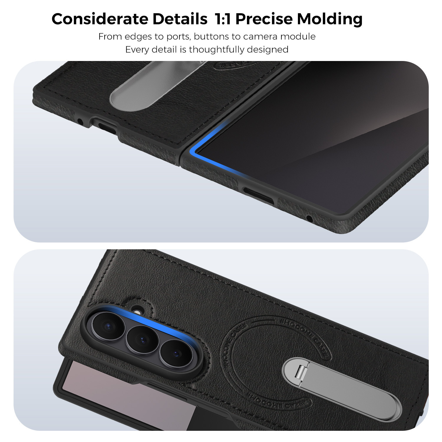 Compatible with Samsung Z Fold8 Ultra phone case 7/6 magnetic rotating stand 5/4 vegan leather folding screen protective case