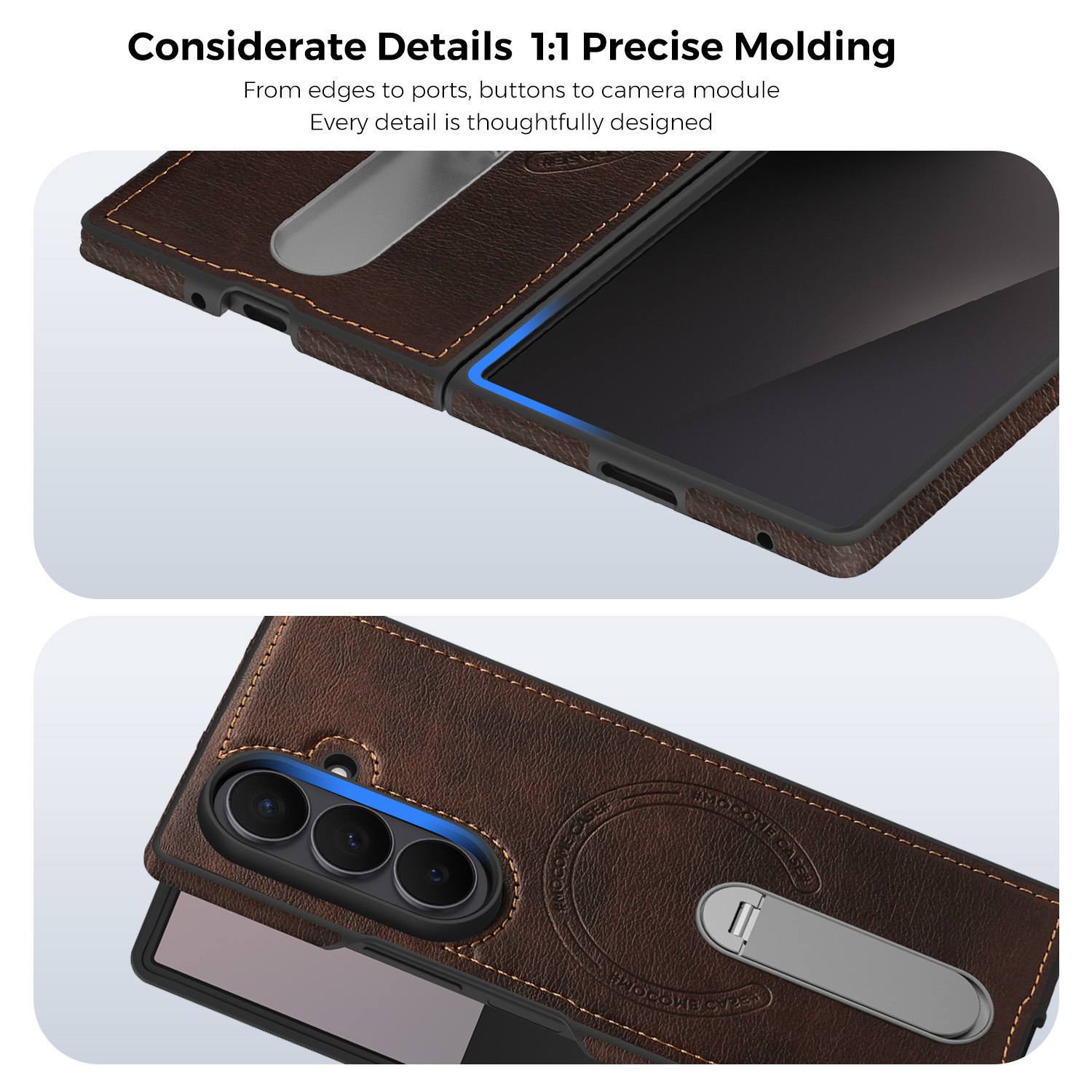 Compatible with Samsung Z Fold8 Ultra phone case 7/6 magnetic rotating stand 5/4 vegan leather folding screen protective case