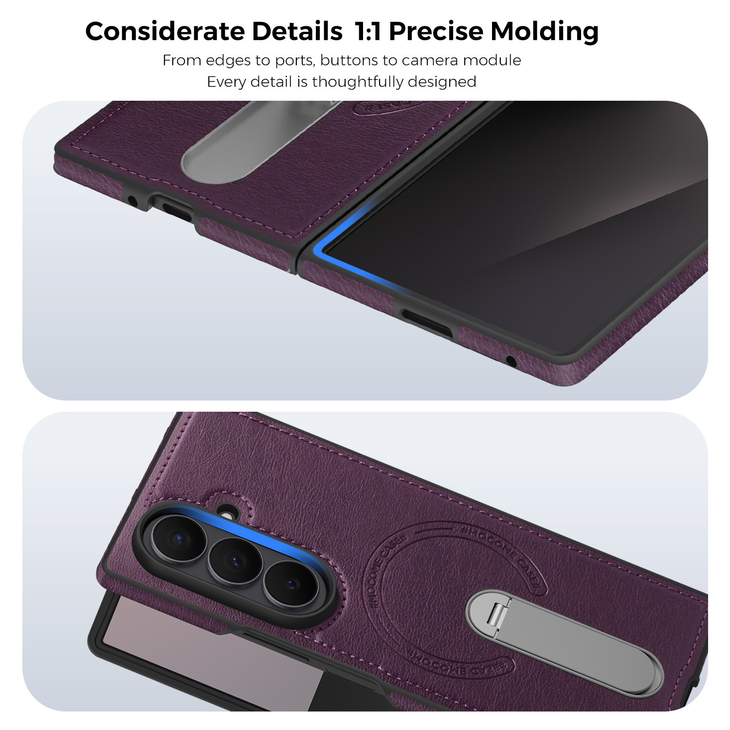 Compatible with Samsung Z Fold8 Ultra phone case 7/6 magnetic rotating stand 5/4 vegan leather folding screen protective case