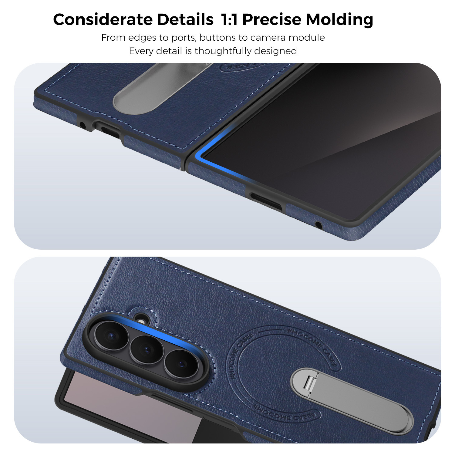 Compatible with Samsung Z Fold8 Ultra phone case 7/6 magnetic rotating stand 5/4 vegan leather folding screen protective case
