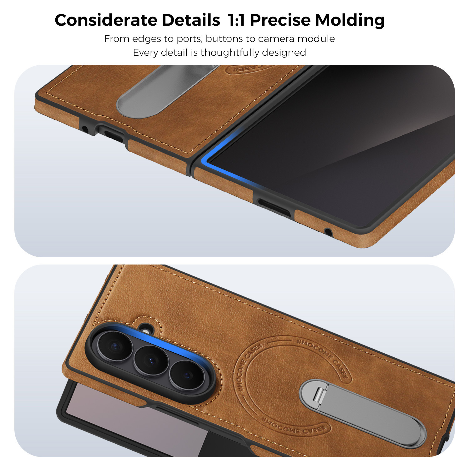 Compatible with Samsung Z Fold8 Ultra phone case 7/6 magnetic rotating stand 5/4 vegan leather folding screen protective case