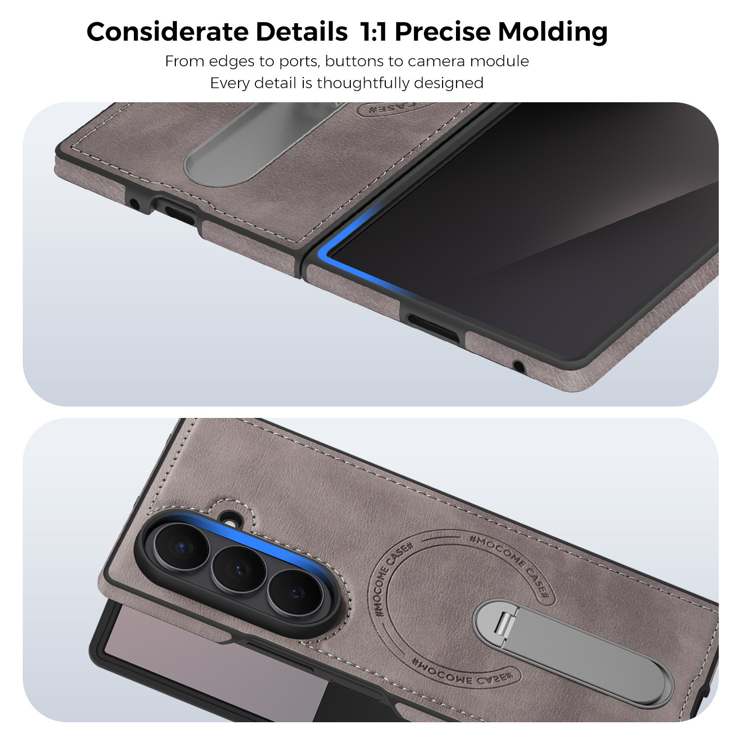 Compatible with Samsung Z Fold8 Ultra phone case 7/6 magnetic rotating stand 5/4 vegan leather folding screen protective case