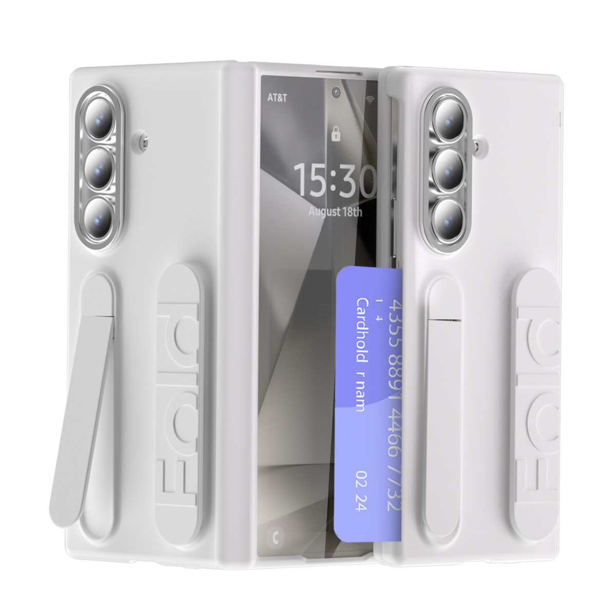 Compatible with Samsung Z Fold8U phone case, 7/6 SIM card slot, wrist strap, stand, hinge, 5/4 case, full-coverage protective case.