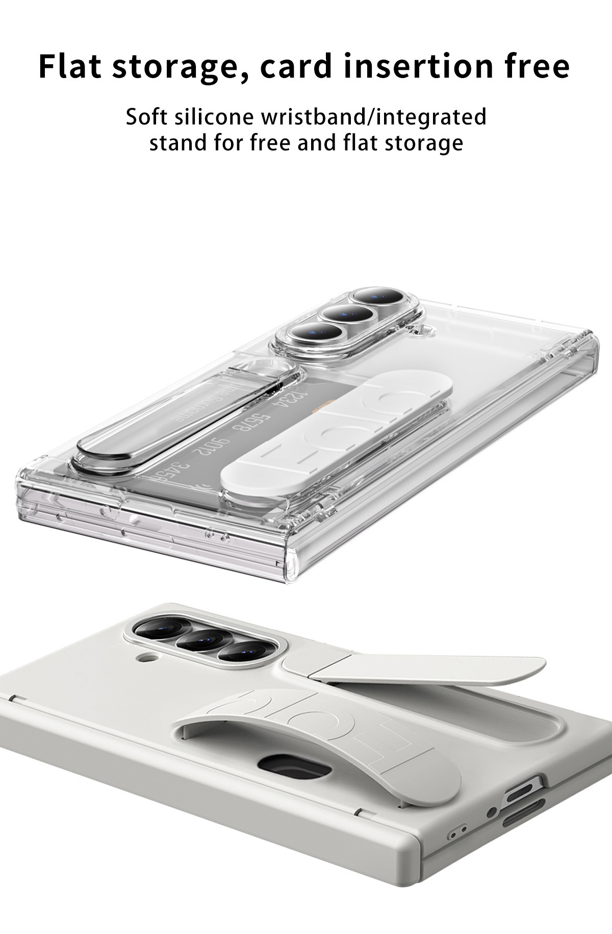 Compatible with Samsung Z Fold8U phone case, 7/6 SIM card slot, wrist strap, stand, hinge, 5/4 case, full-coverage protective case.
