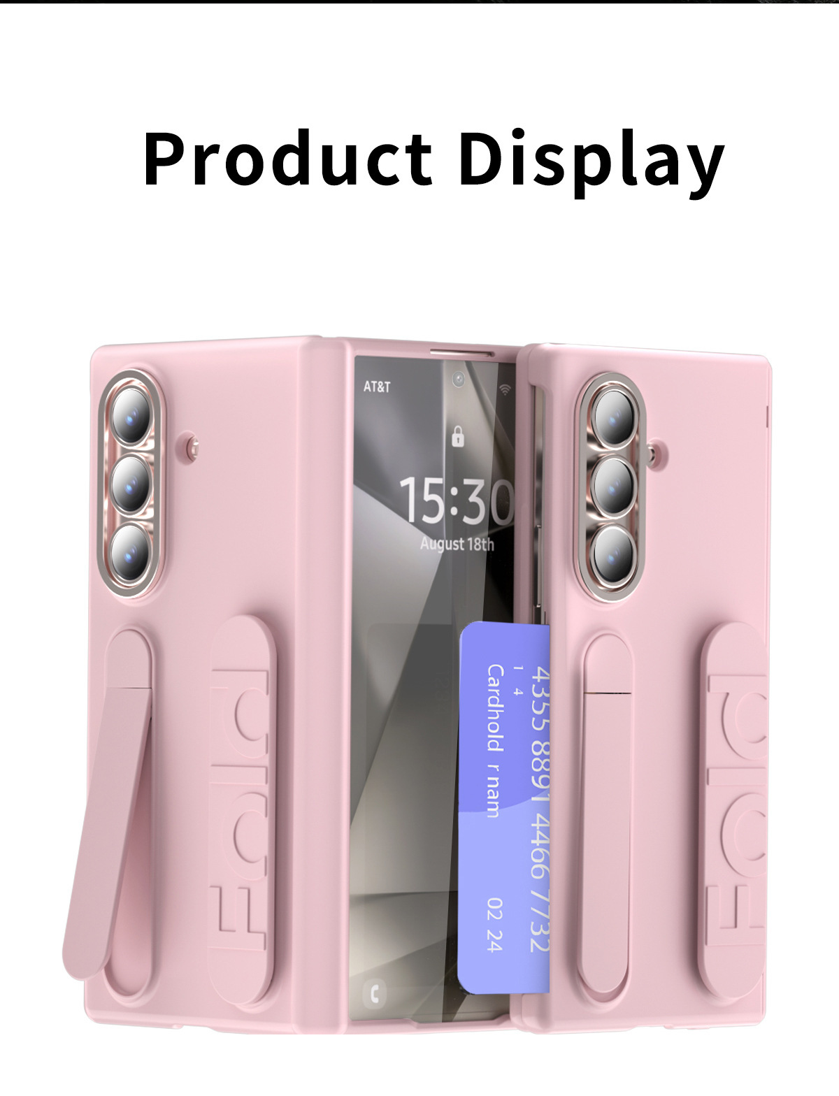 Compatible with Samsung Z Fold8U phone case, 7/6 SIM card slot, wrist strap, stand, hinge, 5/4 case, full-coverage protective case.
