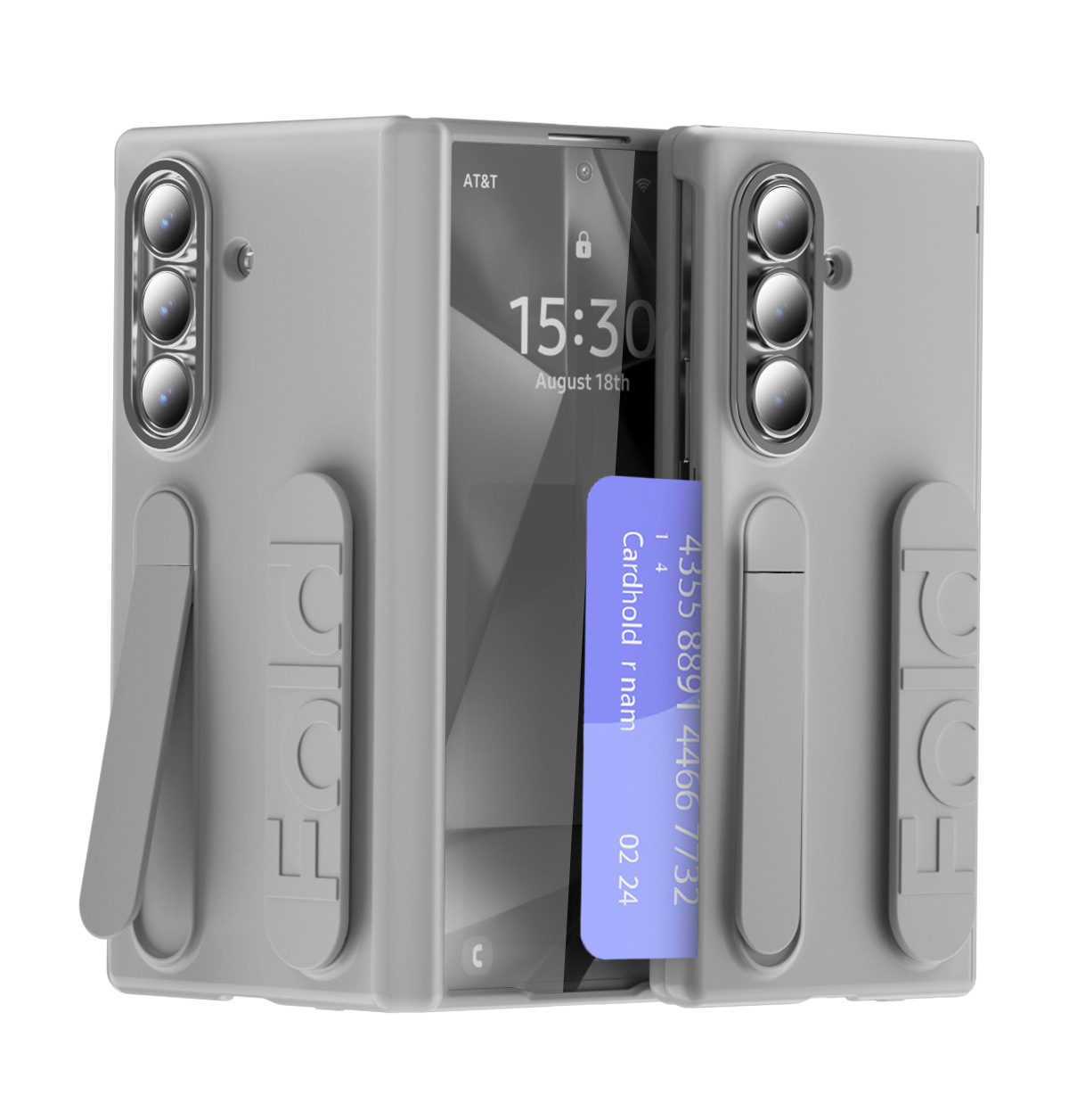 Compatible with Samsung Z Fold8U phone case, 7/6 SIM card slot, wrist strap, stand, hinge, 5/4 case, full-coverage protective case.