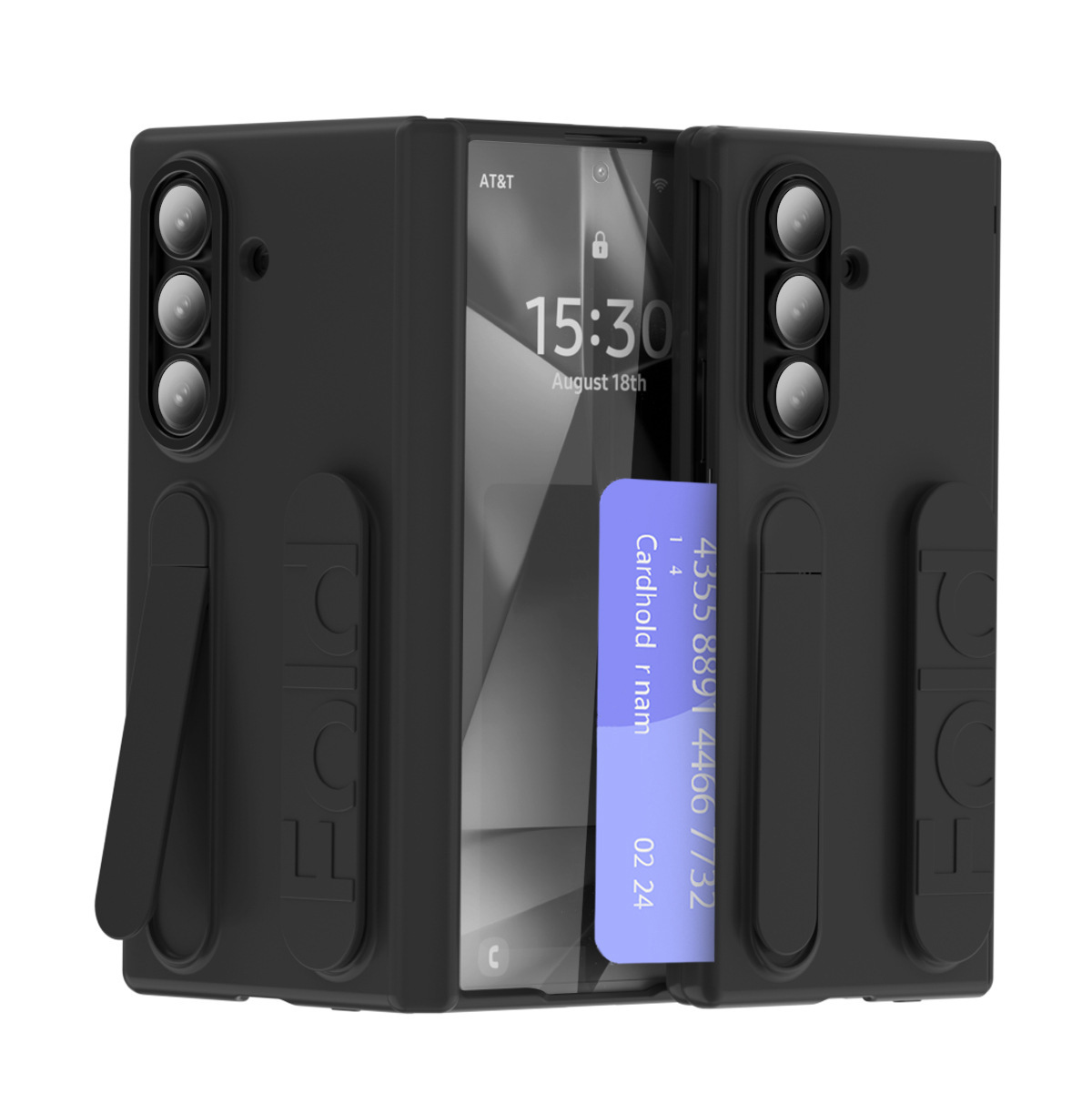 Compatible with Samsung Z Fold8U phone case, 7/6 SIM card slot, wrist strap, stand, hinge, 5/4 case, full-coverage protective case.