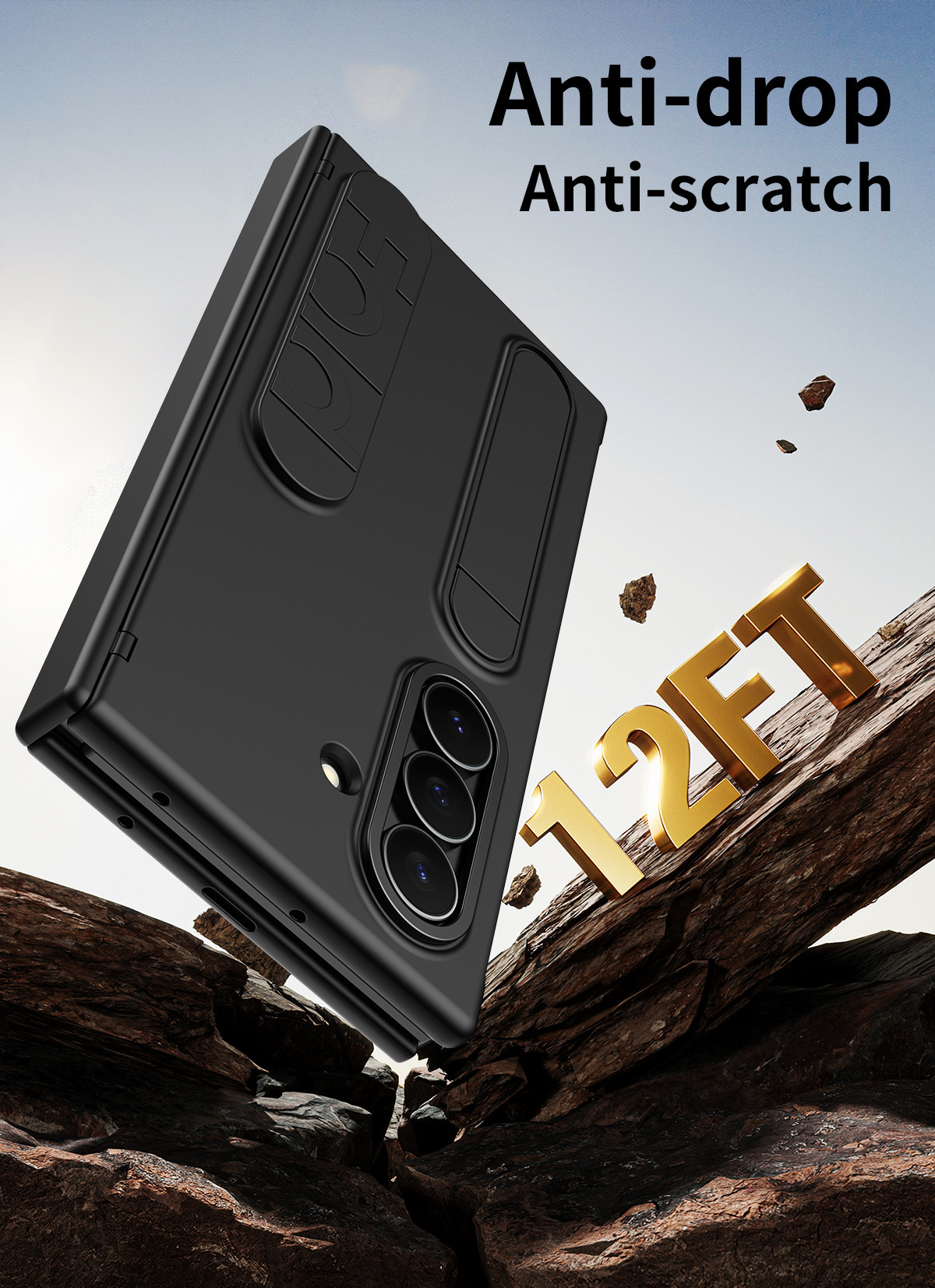 Compatible with Samsung Z Fold8U phone case, 7/6 SIM card slot, wrist strap, stand, hinge, 5/4 case, full-coverage protective case.