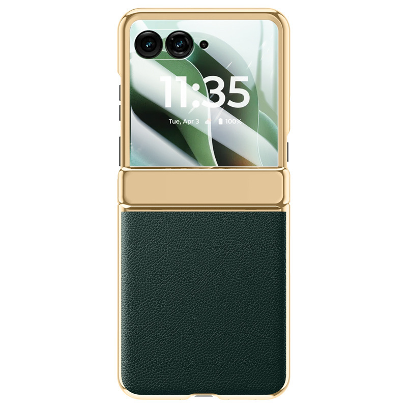 Compatible with MOTO Razr 60 Ultra phone case, electroplated hinge, vegan leather, 60-inch full-coverage, 50-inch drop-proof protective case.