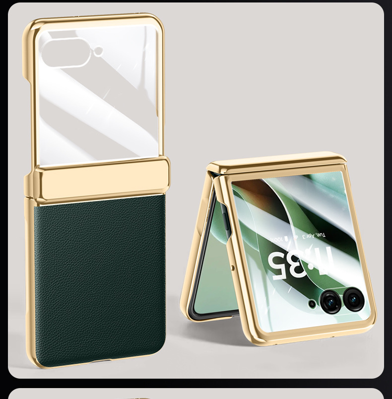 Compatible with MOTO Razr 60 Ultra phone case, electroplated hinge, vegan leather, 60-inch full-coverage, 50-inch drop-proof protective case.