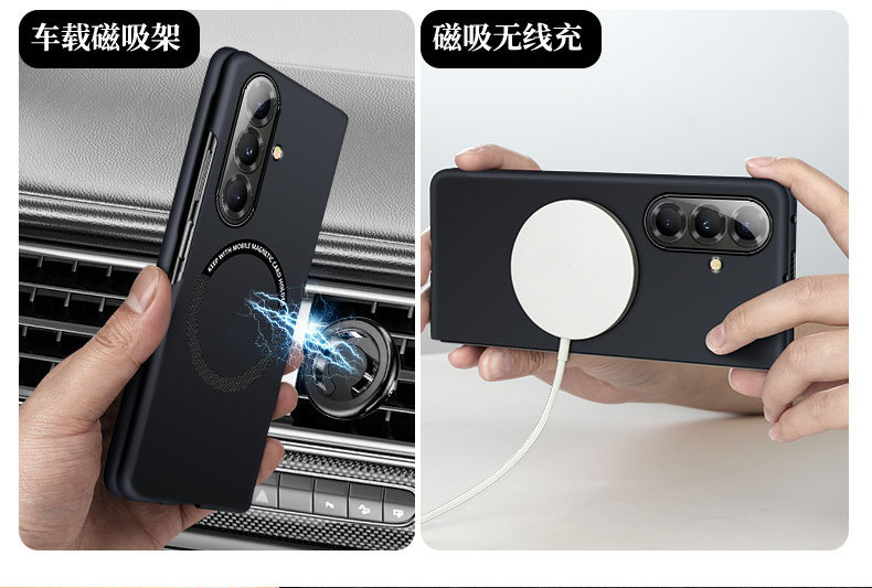 Compatible with Samsung Z Fold8/7 phone case, 6/5" wireless charging magnetic clasp, 4/3" foldable screen ultra-thin protective case