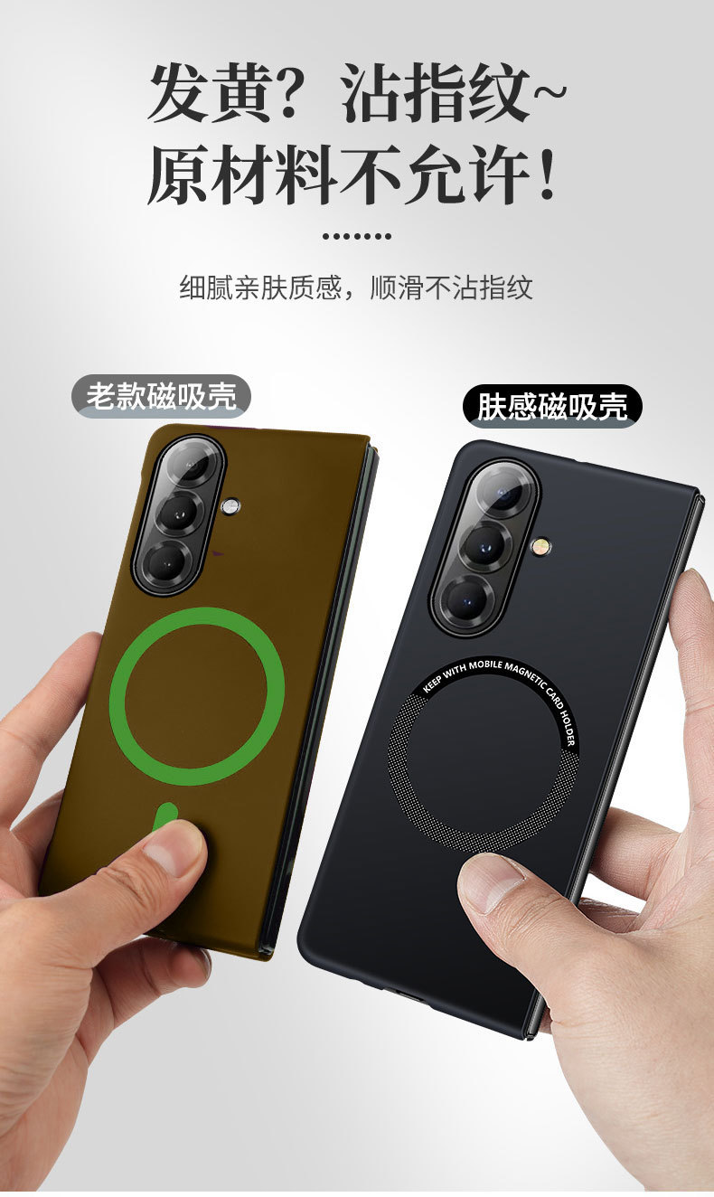 Compatible with Samsung Z Fold8/7 phone case, 6/5" wireless charging magnetic clasp, 4/3" foldable screen ultra-thin protective case
