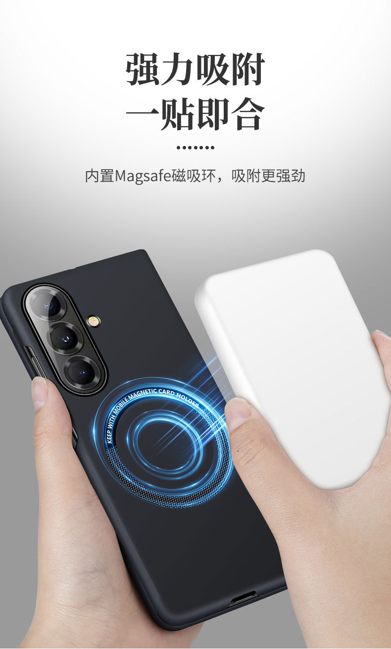 Compatible with Samsung Z Fold8/7 phone case, 6/5" wireless charging magnetic clasp, 4/3" foldable screen ultra-thin protective case