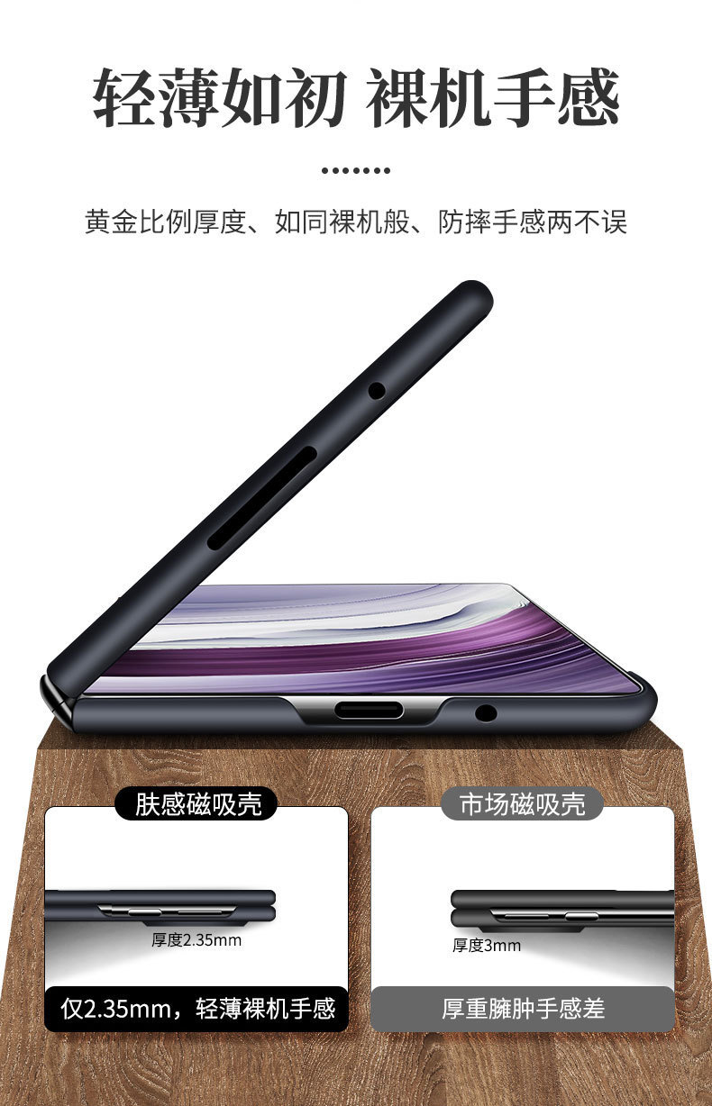 Compatible with Samsung Z Fold8/7 phone case, 6/5" wireless charging magnetic clasp, 4/3" foldable screen ultra-thin protective case