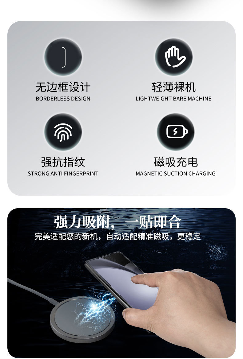 Compatible with Samsung Z Fold8/7 phone case, 6/5" wireless charging magnetic clasp, 4/3" foldable screen ultra-thin protective case