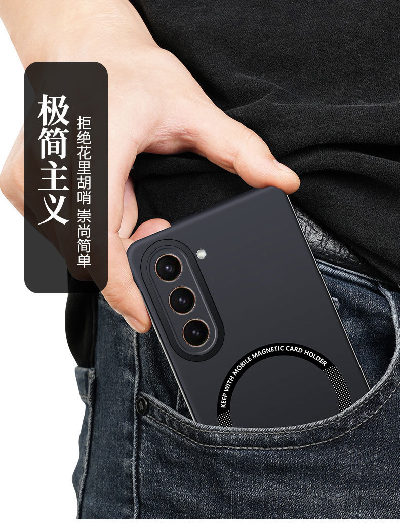 Compatible with Samsung Z Fold8/7 phone case, 6/5" wireless charging magnetic clasp, 4/3" foldable screen ultra-thin protective case