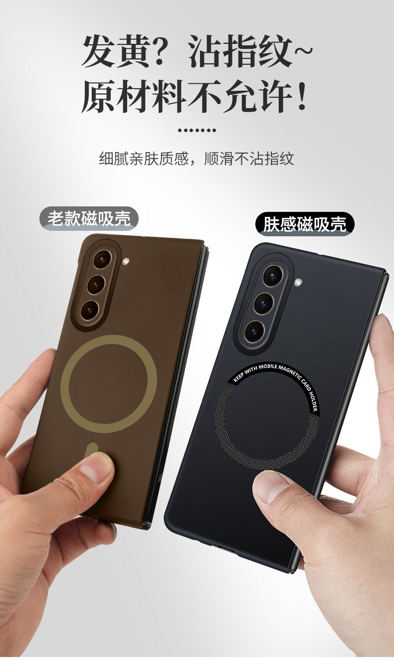 Compatible with Samsung Z Fold8/7 phone case, 6/5" wireless charging magnetic clasp, 4/3" foldable screen ultra-thin protective case