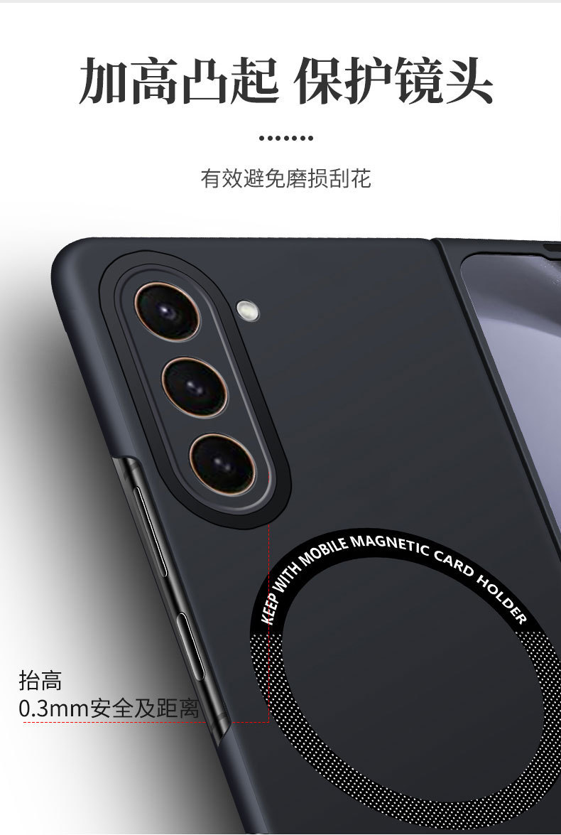 Compatible with Samsung Z Fold8/7 phone case, 6/5" wireless charging magnetic clasp, 4/3" foldable screen ultra-thin protective case