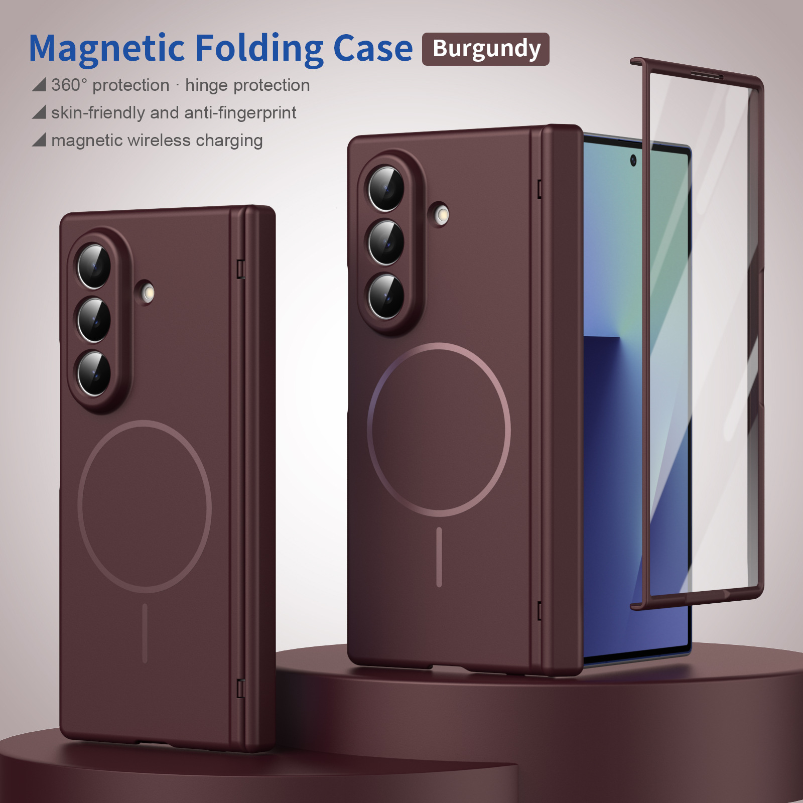 Compatible with Samsung Z Fold8/7/6 phone case W26 magnetic wireless charging 5/4/3 hinge case full coverage case