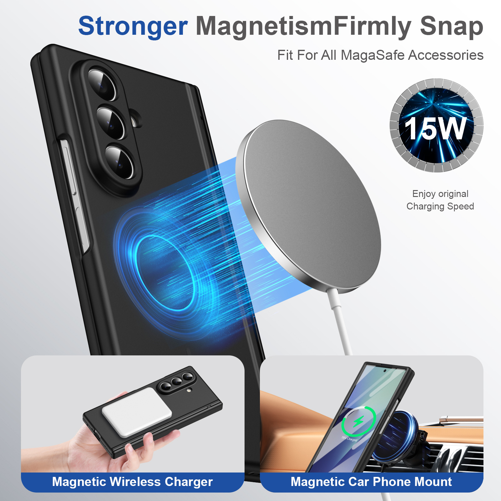 Compatible with Samsung Z Fold8/7/6 phone case W26 magnetic wireless charging 5/4/3 hinge case full coverage case