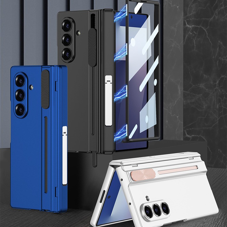 Compatible with Samsung Z Fold7 phone case W26 magnetic hinge bracket push-pull pen slot case film drop protection case