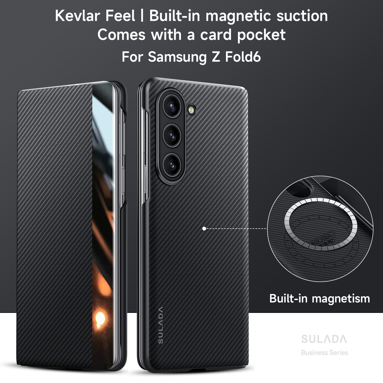 Compatible with Samsung Z Fold8 Ultra phone case 7/6 magnetic flip cover with SIM card slot 5/4 business N6 smart leather case V6