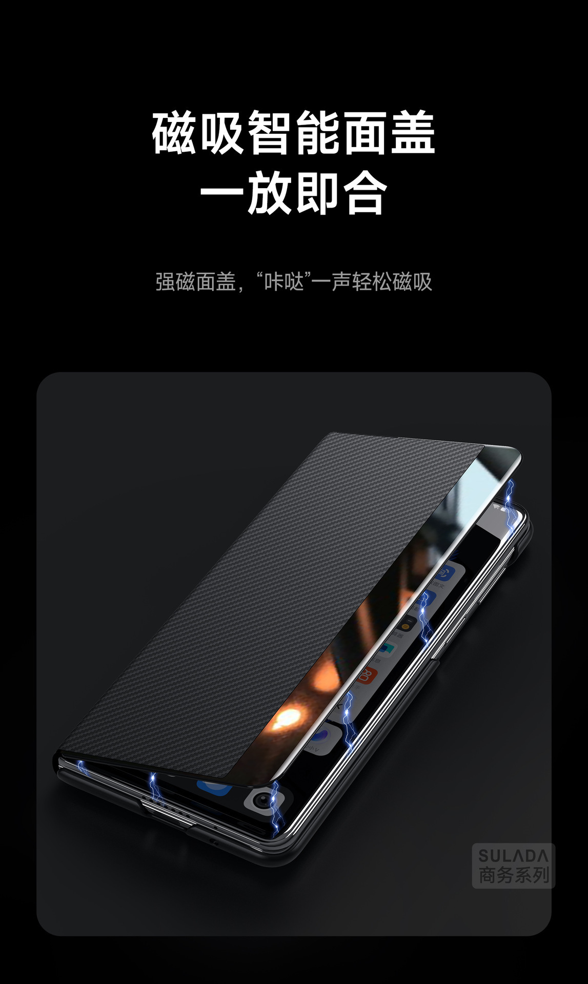 Compatible with Samsung Z Fold8 Ultra phone case 7/6 magnetic flip cover with SIM card slot 5/4 business N6 smart leather case V6