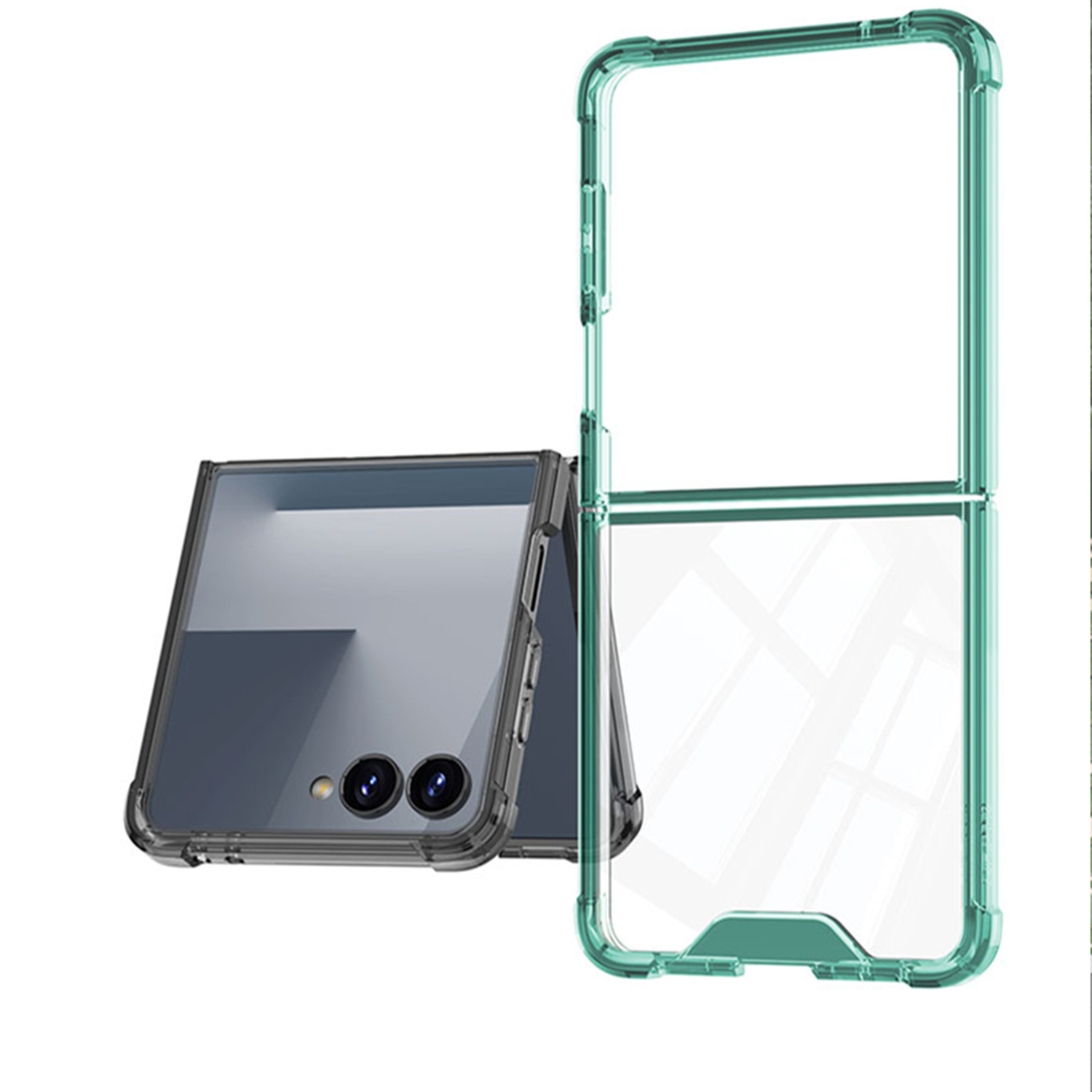 Compatible with Samsung Z Flip 8/7 phone case, transparent airbag anti-drop case film, full coverage foldable screen ultra-thin protective case