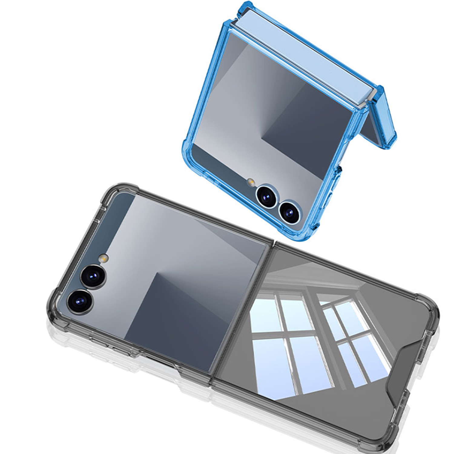 Compatible with Samsung Z Flip 8/7 phone case, transparent airbag anti-drop case film, full coverage foldable screen ultra-thin protective case