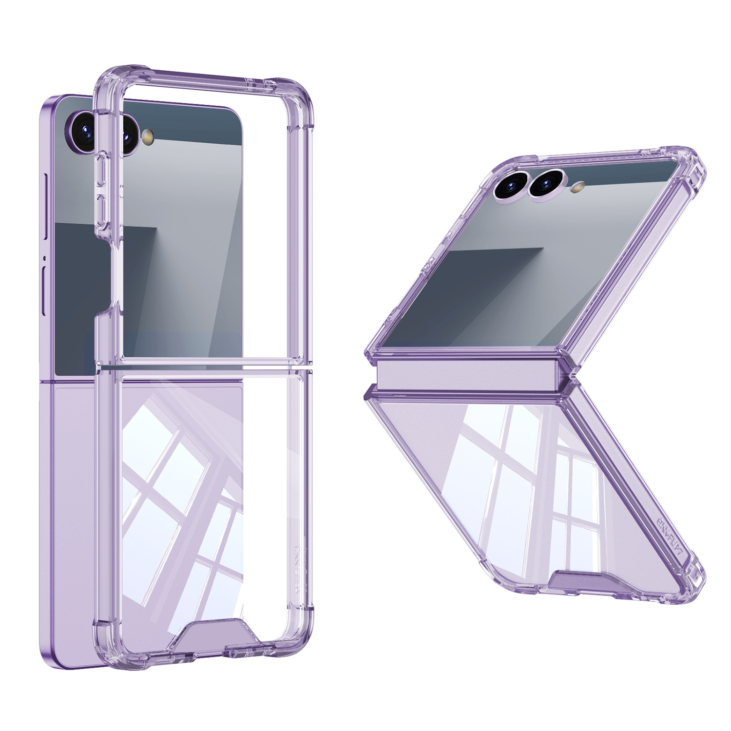 Compatible with Samsung Z Flip 8/7 phone case, transparent airbag anti-drop case film, full coverage foldable screen ultra-thin protective case