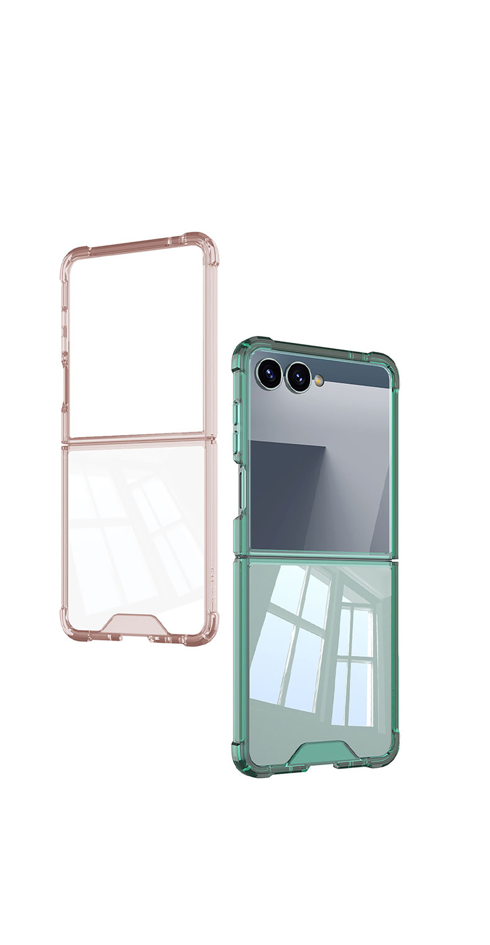Compatible with Samsung Z Flip 8/7 phone case, transparent airbag anti-drop case film, full coverage foldable screen ultra-thin protective case