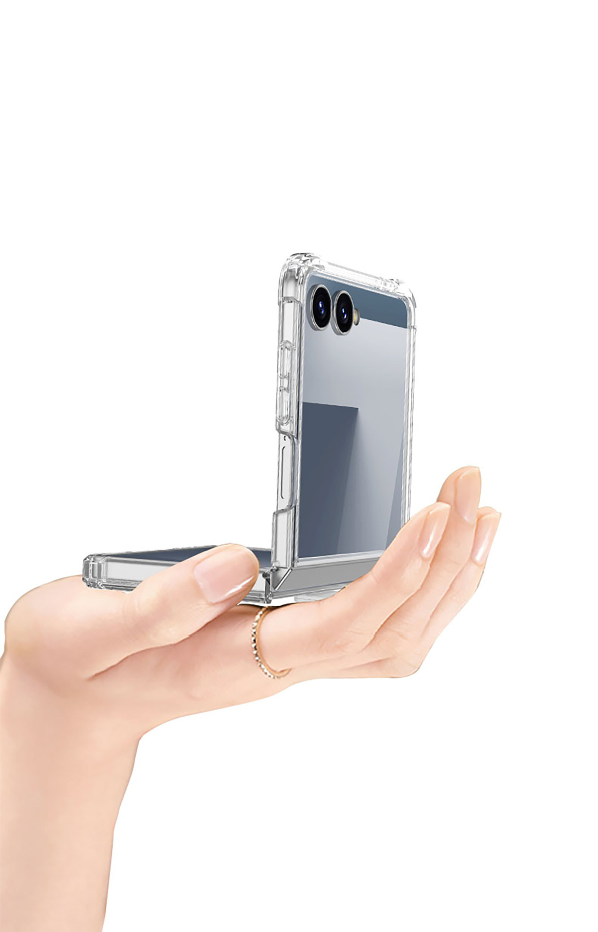 Compatible with Samsung Z Flip 8/7 phone case, transparent airbag anti-drop case film, full coverage foldable screen ultra-thin protective case