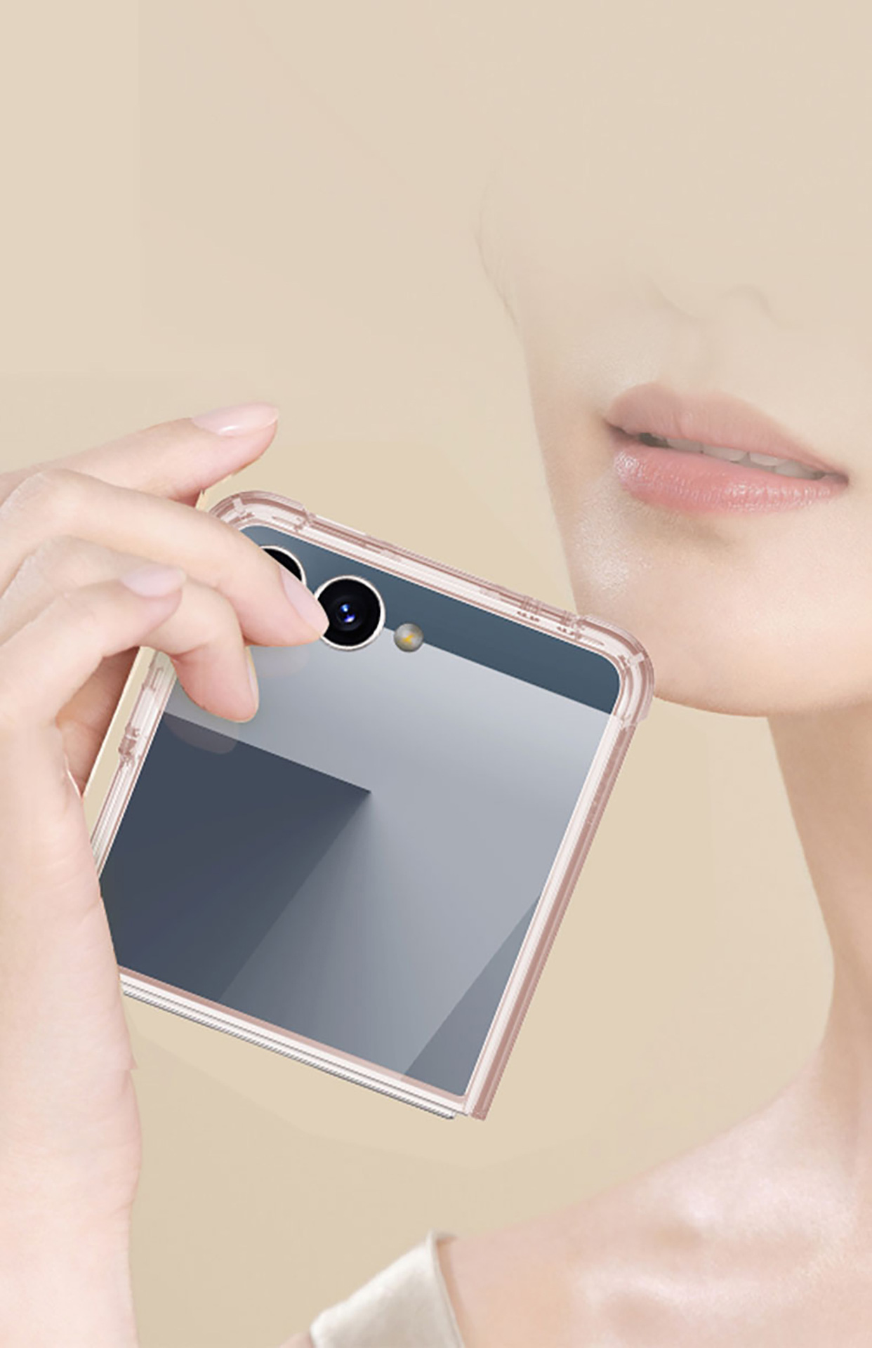 Compatible with Samsung Z Flip 8/7 phone case, transparent airbag anti-drop case film, full coverage foldable screen ultra-thin protective case
