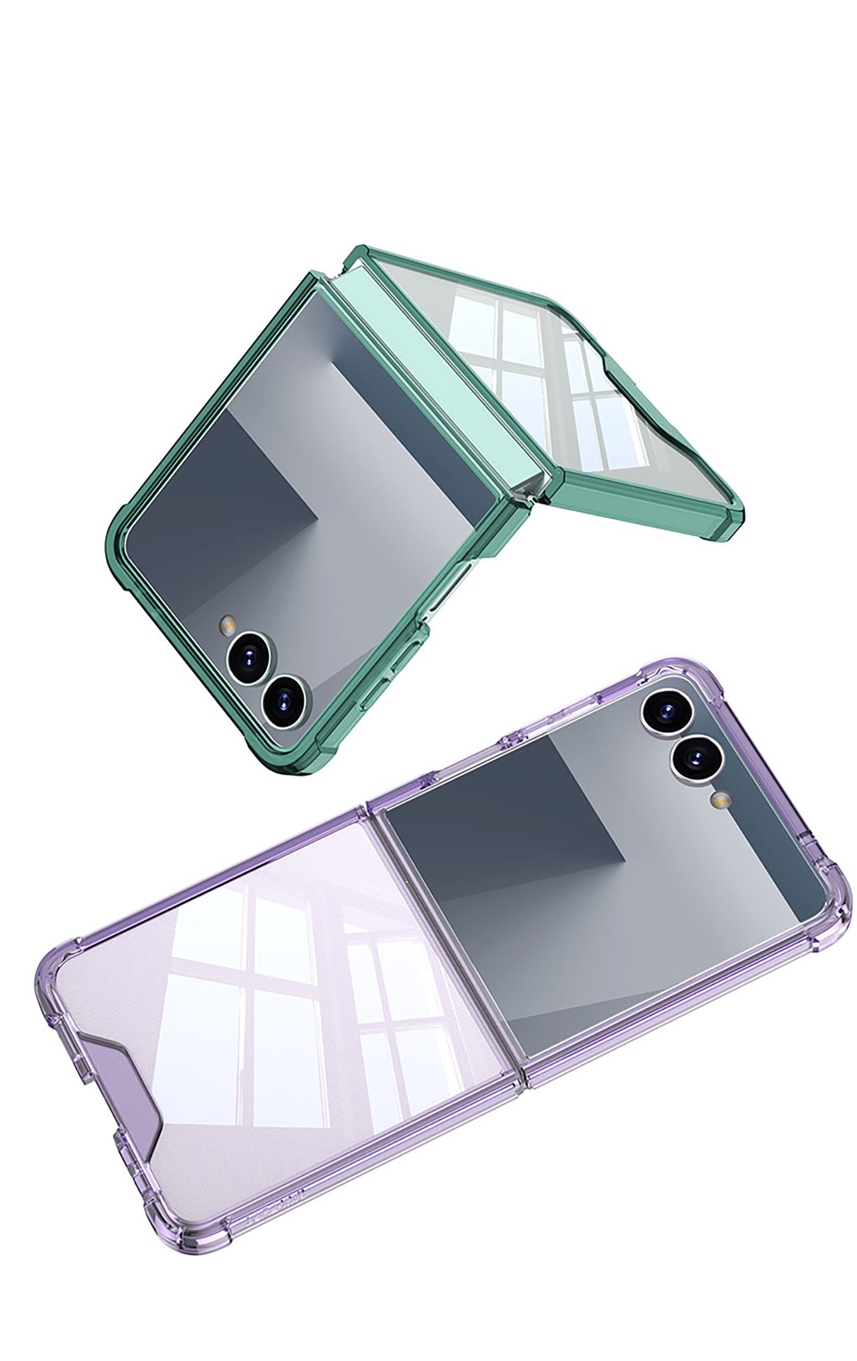 Compatible with Samsung Z Flip 8/7 phone case, transparent airbag anti-drop case film, full coverage foldable screen ultra-thin protective case