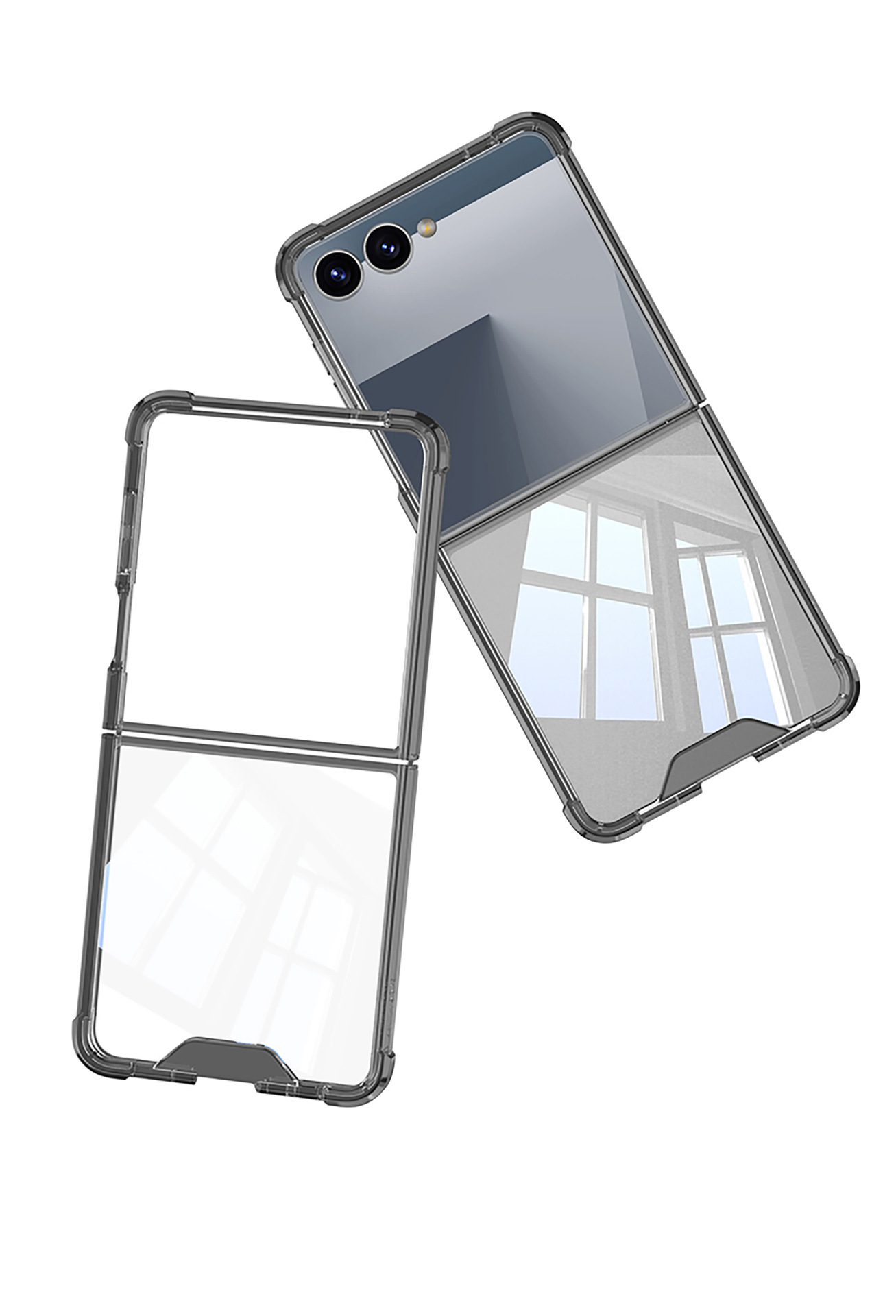 Compatible with Samsung Z Flip 8/7 phone case, transparent airbag anti-drop case film, full coverage foldable screen ultra-thin protective case