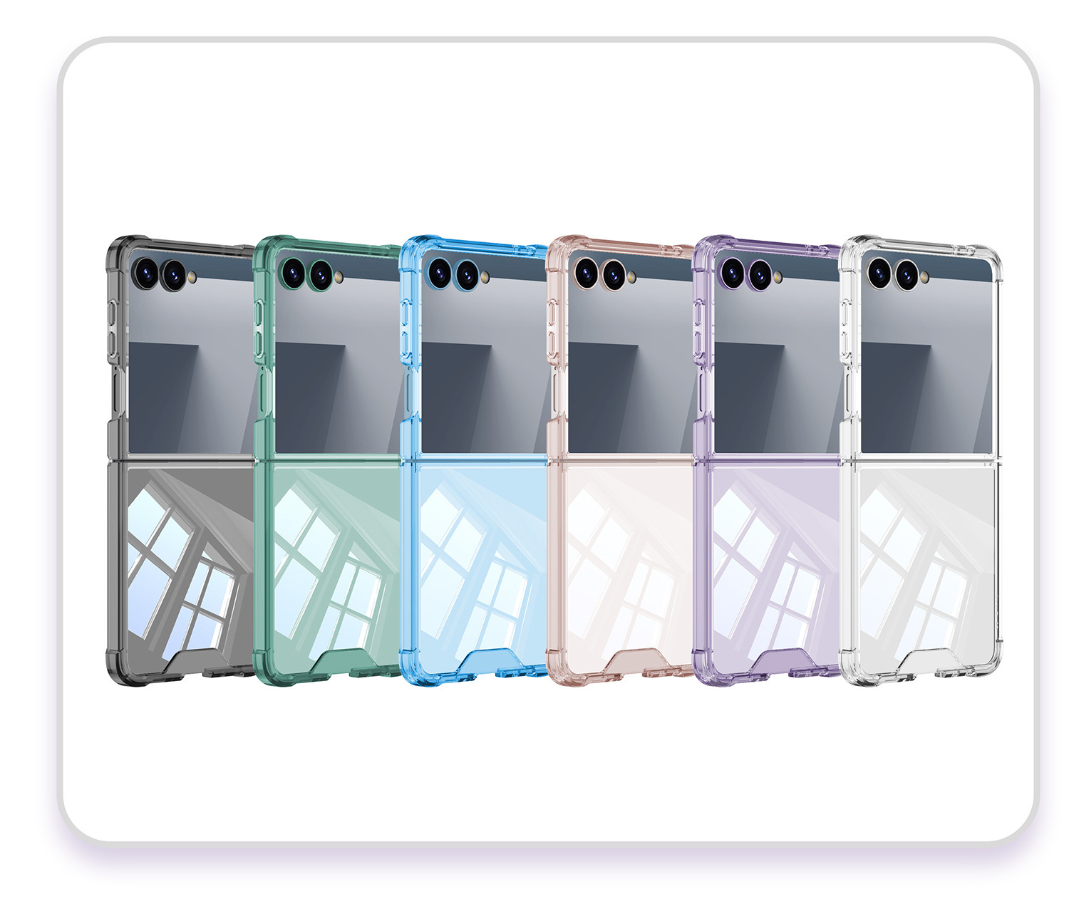 Compatible with Samsung Z Flip 8/7 phone case, transparent airbag anti-drop case film, full coverage foldable screen ultra-thin protective case