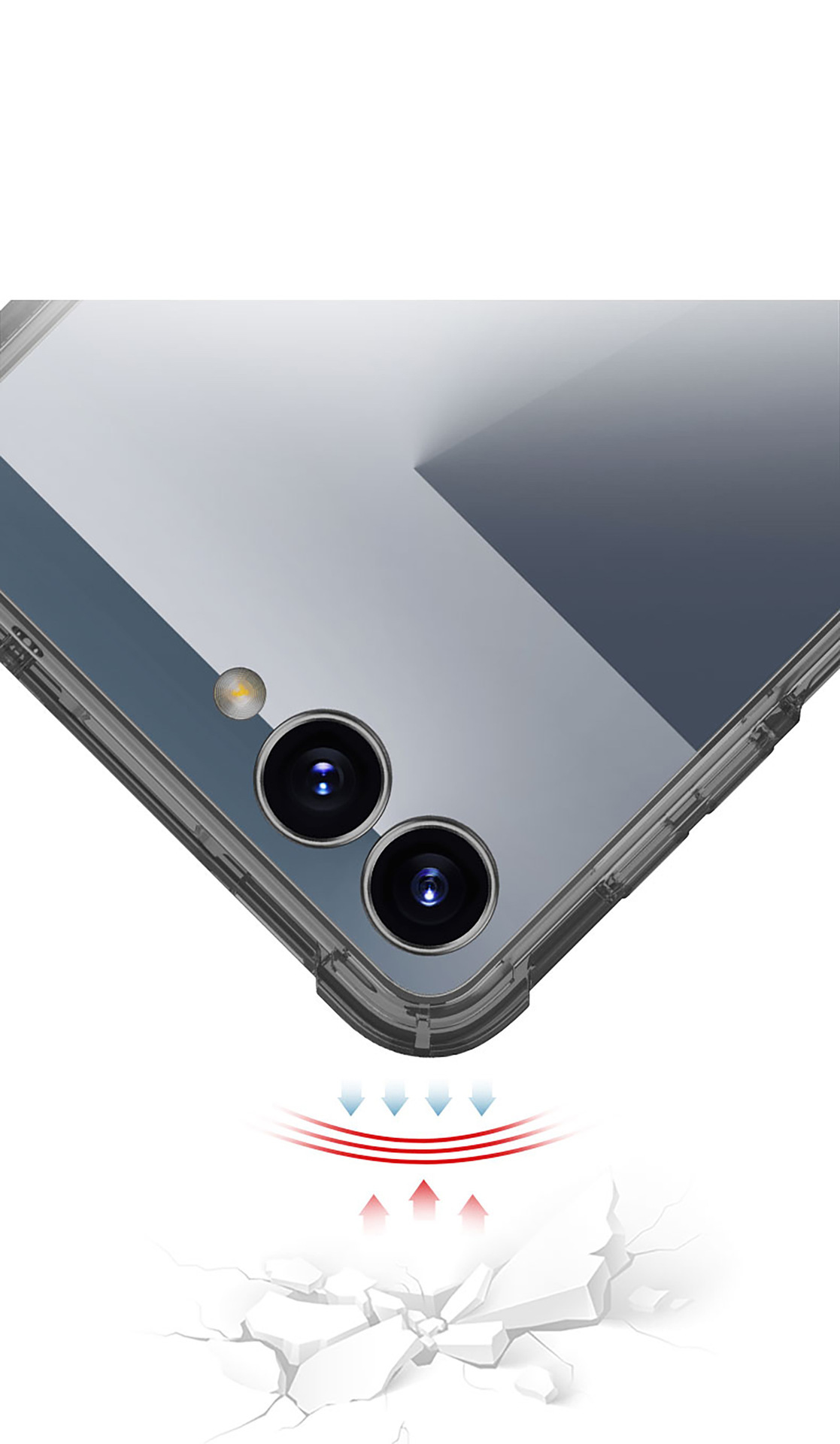Compatible with Samsung Z Flip 8/7 phone case, transparent airbag anti-drop case film, full coverage foldable screen ultra-thin protective case