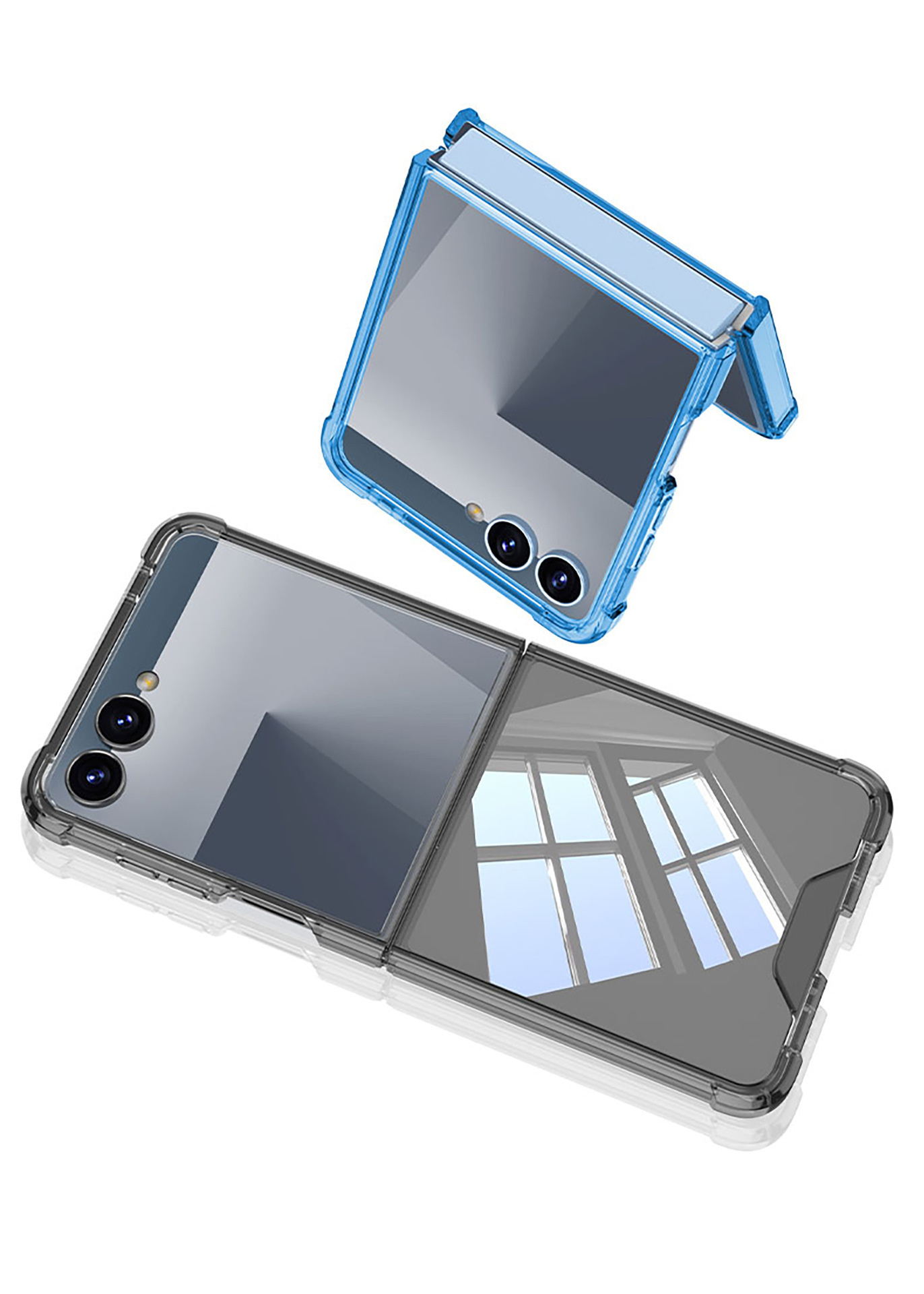 Compatible with Samsung Z Flip 8/7 phone case, transparent airbag anti-drop case film, full coverage foldable screen ultra-thin protective case