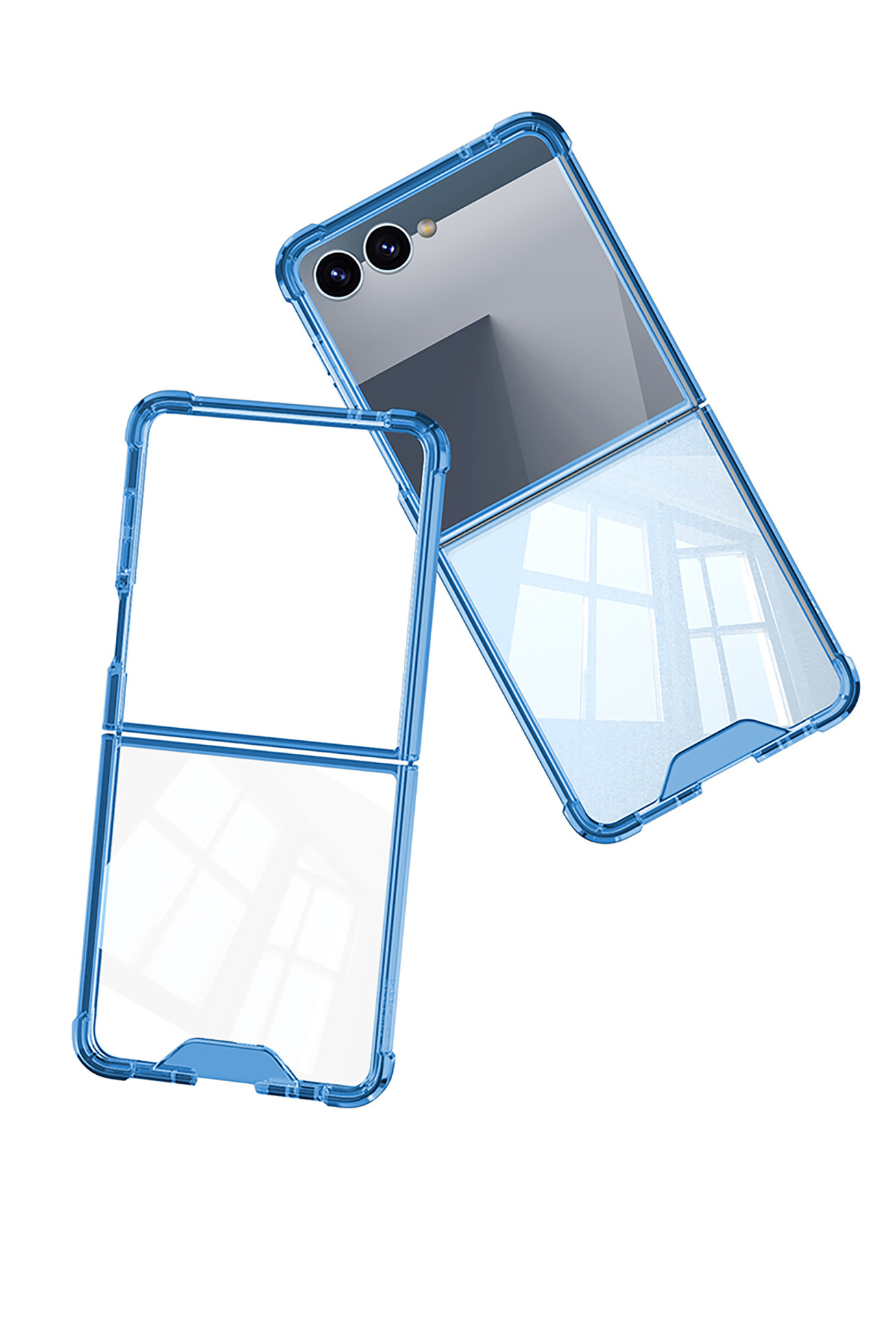 Compatible with Samsung Z Flip 8/7 phone case, transparent airbag anti-drop case film, full coverage foldable screen ultra-thin protective case