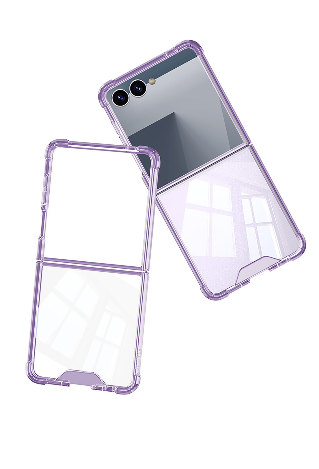 Compatible with Samsung Z Flip 8/7 phone case, transparent airbag anti-drop case film, full coverage foldable screen ultra-thin protective case