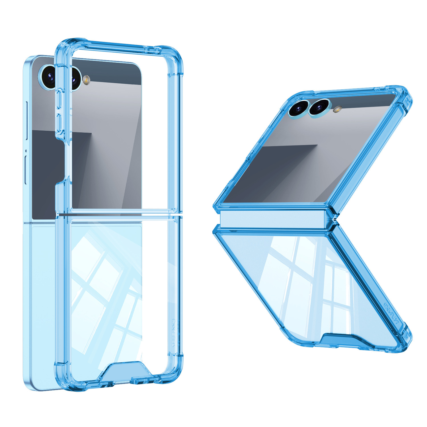 Compatible with Samsung Z Flip 8/7 phone case, transparent airbag anti-drop case film, full coverage foldable screen ultra-thin protective case