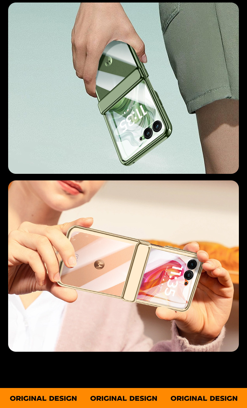 Compatible with MOTO RAZR 60/50 Ultra phone case, electroplated transparent magnetic case, film hinge, full-coverage protective case