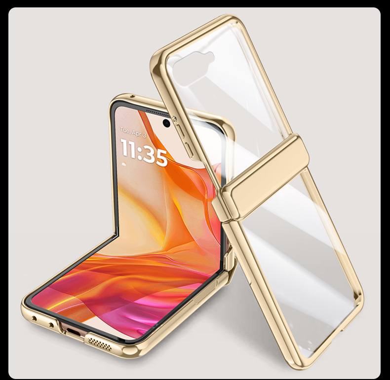 Compatible with MOTO RAZR 60/50 Ultra phone case, electroplated transparent magnetic case, film hinge, full-coverage protective case