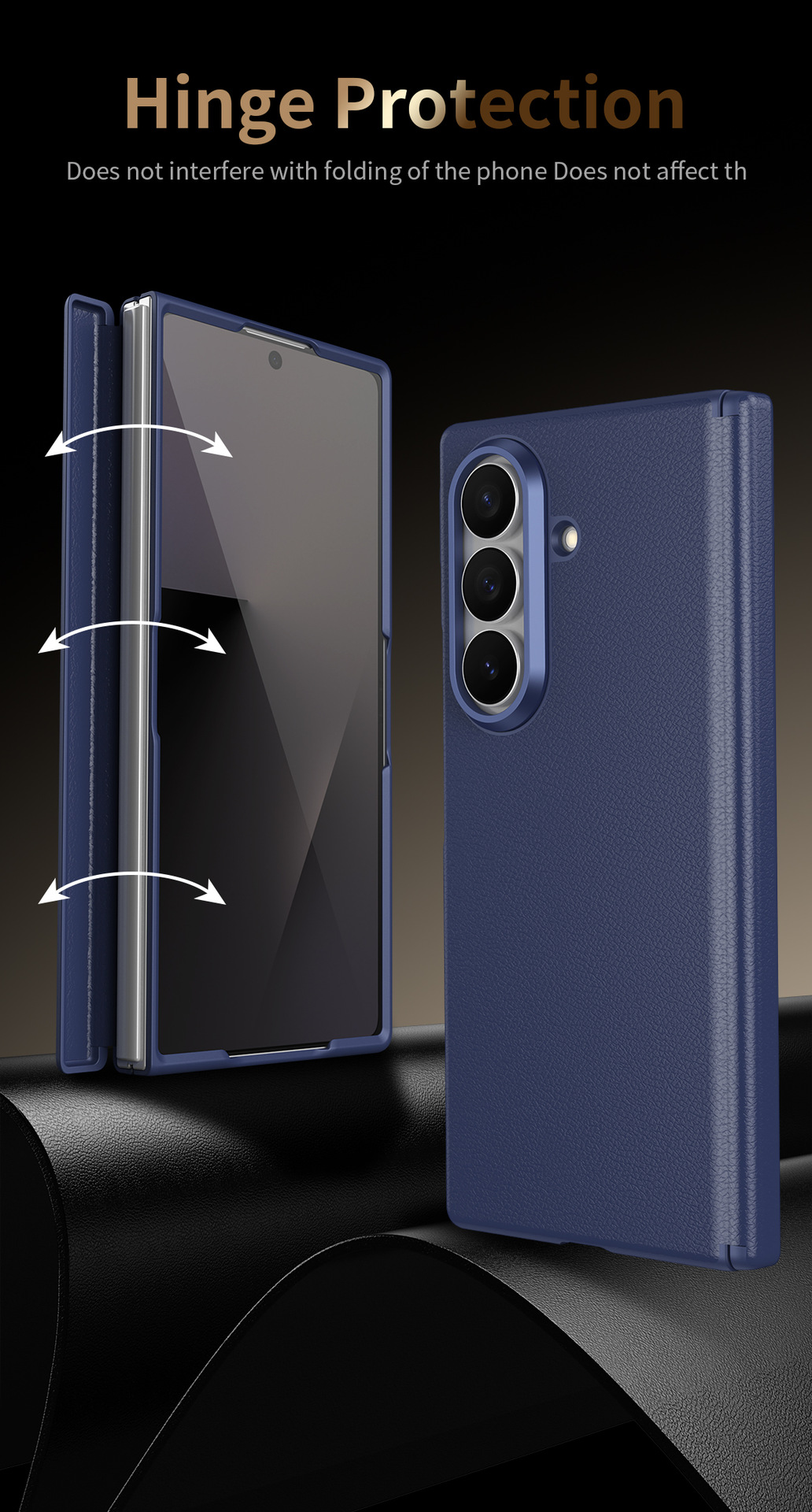 Compatible with Samsung Z Fold8U phone case 7/6 smart shortcut keys vegan leather 5/4 case film hinge full coverage protection