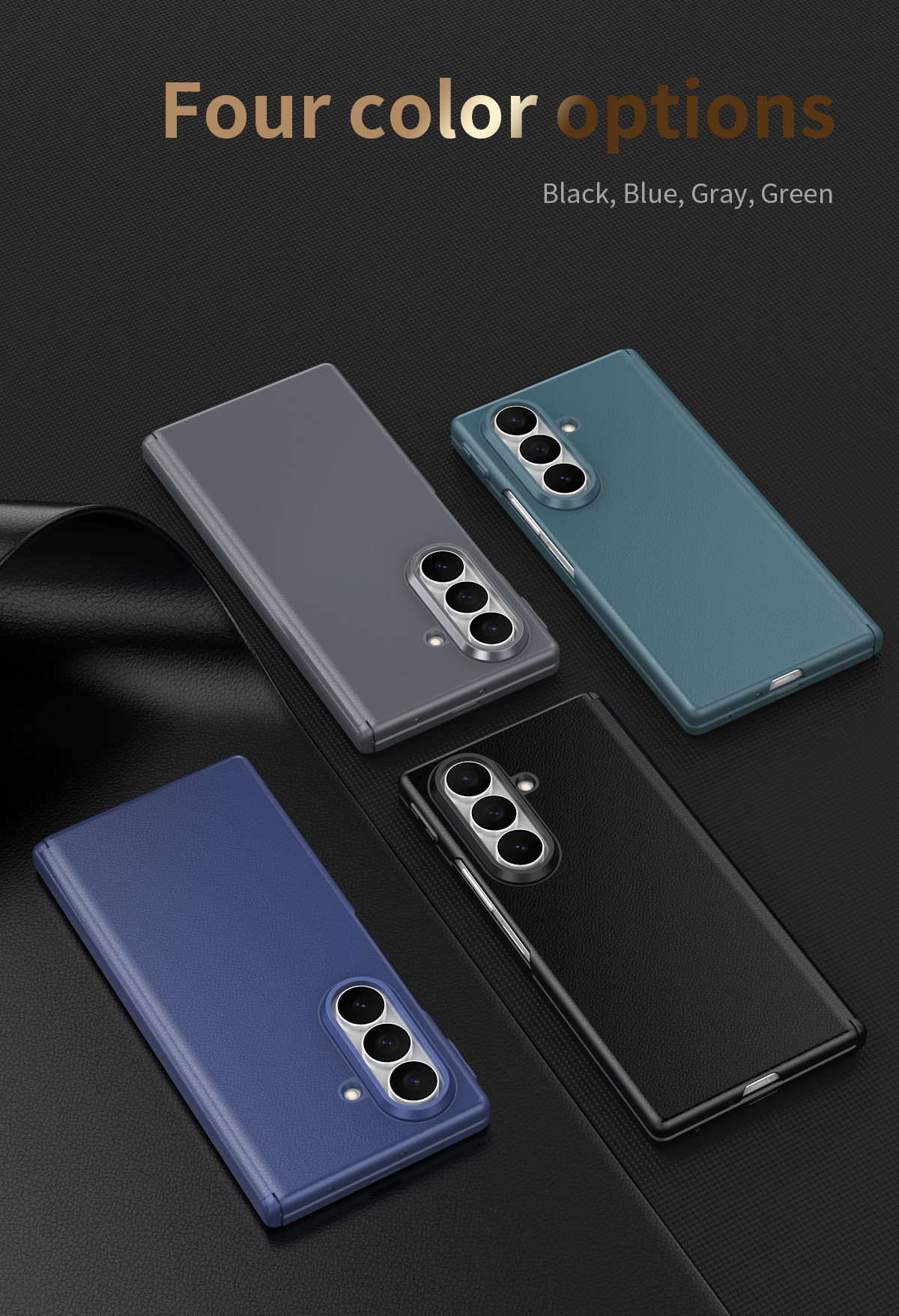Compatible with Samsung Z Fold8U phone case 7/6 smart shortcut keys vegan leather 5/4 case film hinge full coverage protection