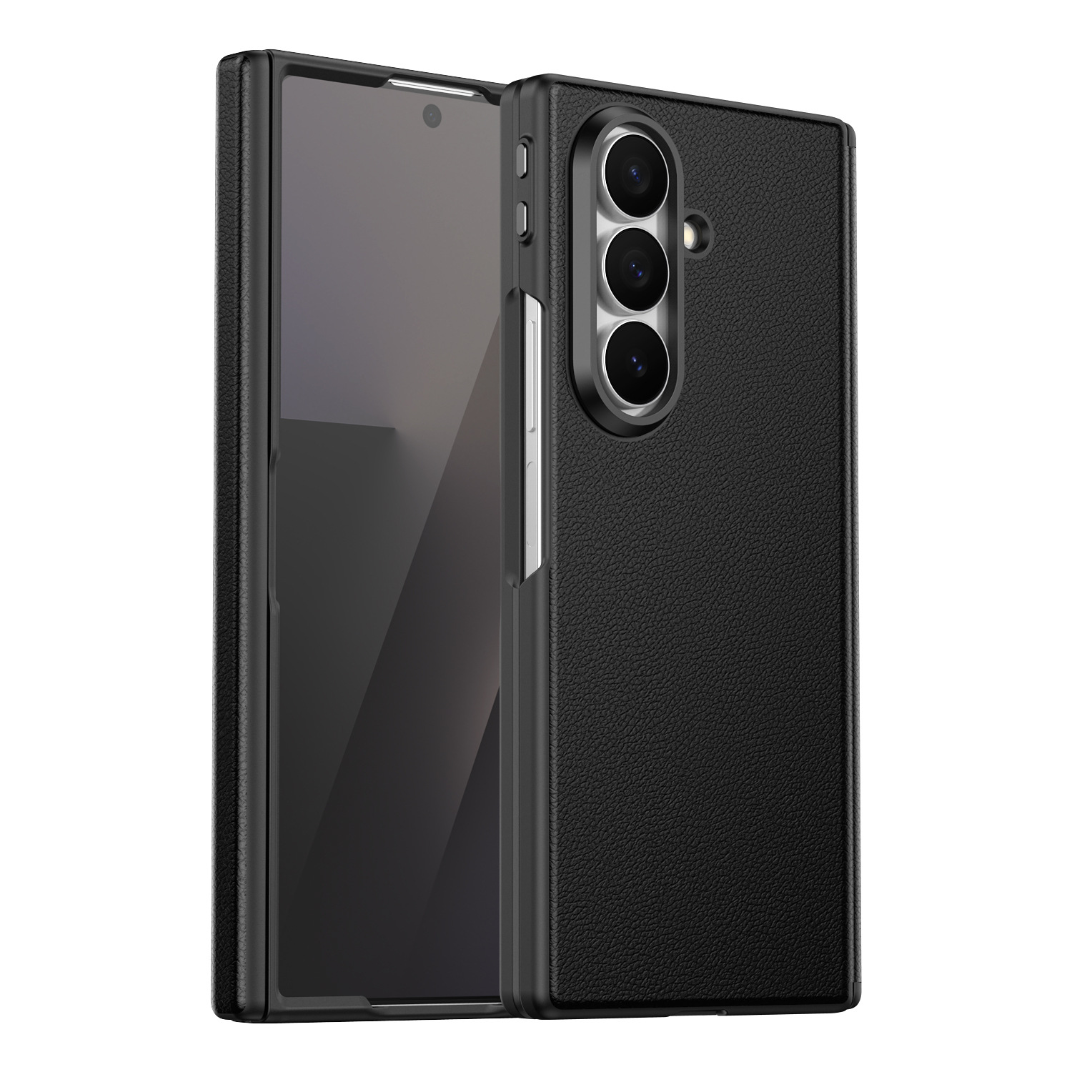 Compatible with Samsung Z Fold8U phone case 7/6 smart shortcut keys vegan leather 5/4 case film hinge full coverage protection